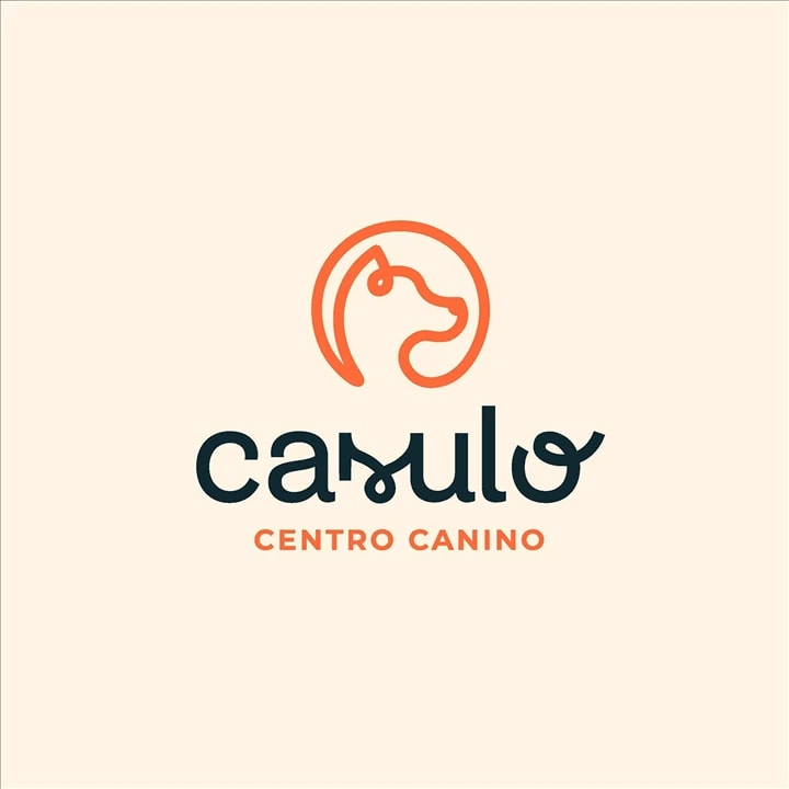 Logotipo do Casulo, centro canino, sobre fundo creme