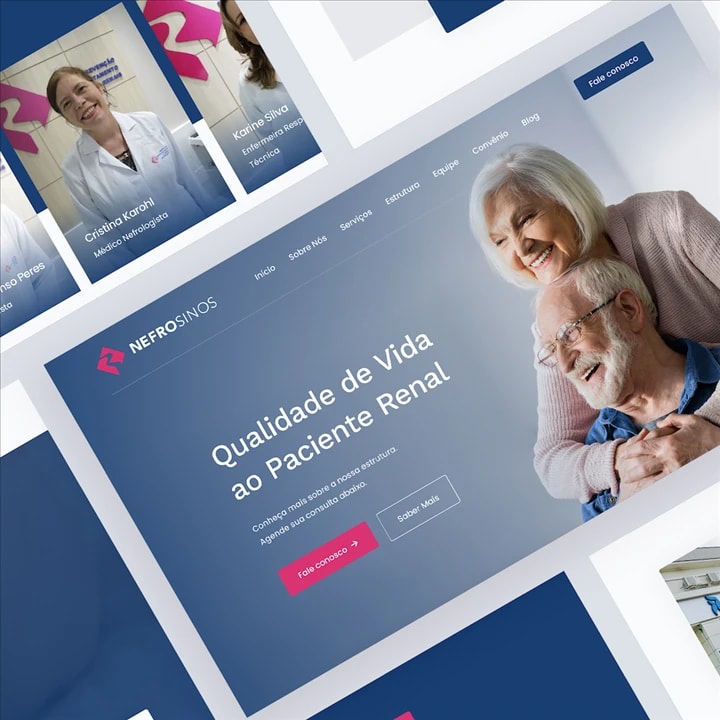 Site do Nefrosinos com o título "Qualidade de vida ao paciente renal"