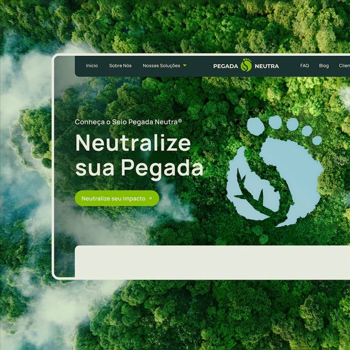 Site da Pegada Neutra com o título "Neutralize sua pegada"